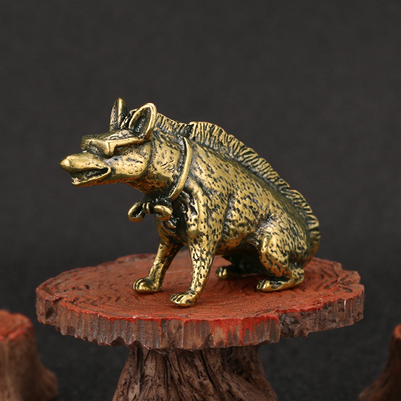 Vintage Collectible Accessories - Messing Hyaenidae mit Augen Statue Miniaturen