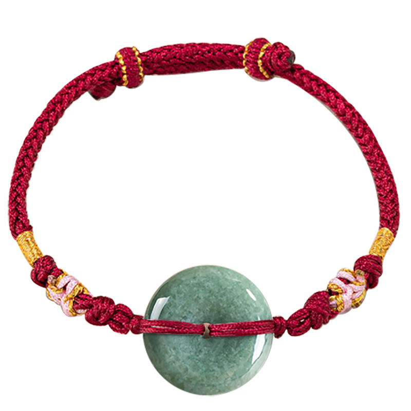 Vintage Collectible Item - Grünes Myanmar Jadeit Donut Armband Designer