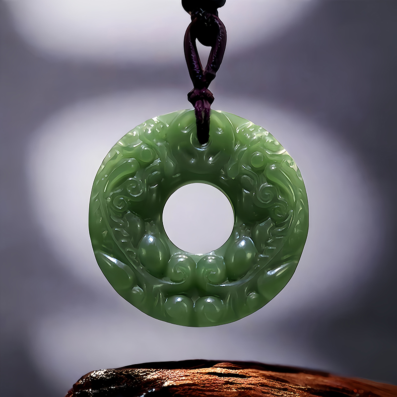 Vintage Necklace - Echte Hetian Jade Pixiu Anhänger Halskette