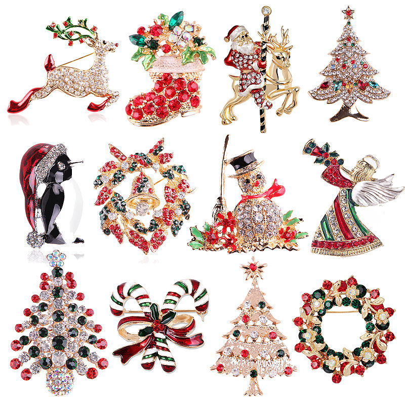 Vintage Strass-Weihnachtsbrosc – Vintage Collectible Santa Bewertung und Preis