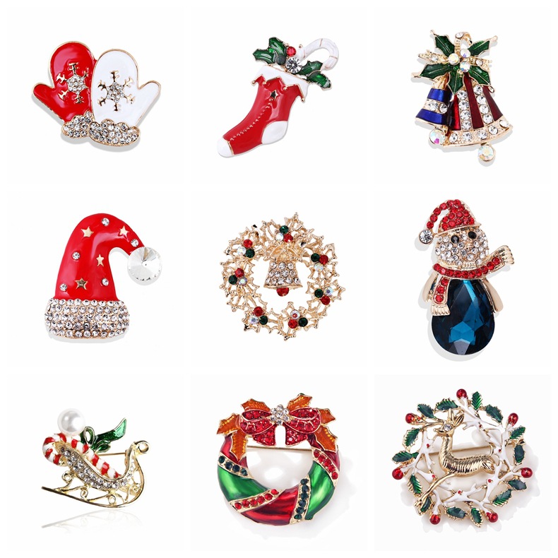 Vintage Strass-Weihnachtsbrosc – Vintage Collectible Santa Bewertung und Preis