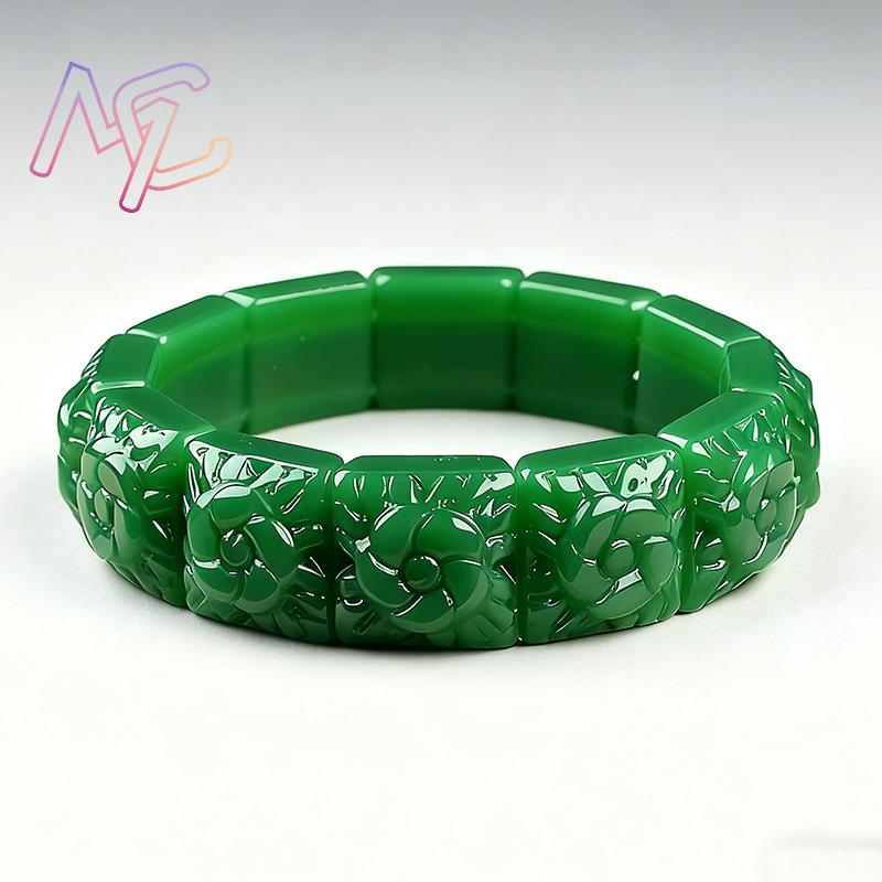 Echtes Jade-Blumen-Armband, Ar – Vintage Collectible Item Bewertung und Preis